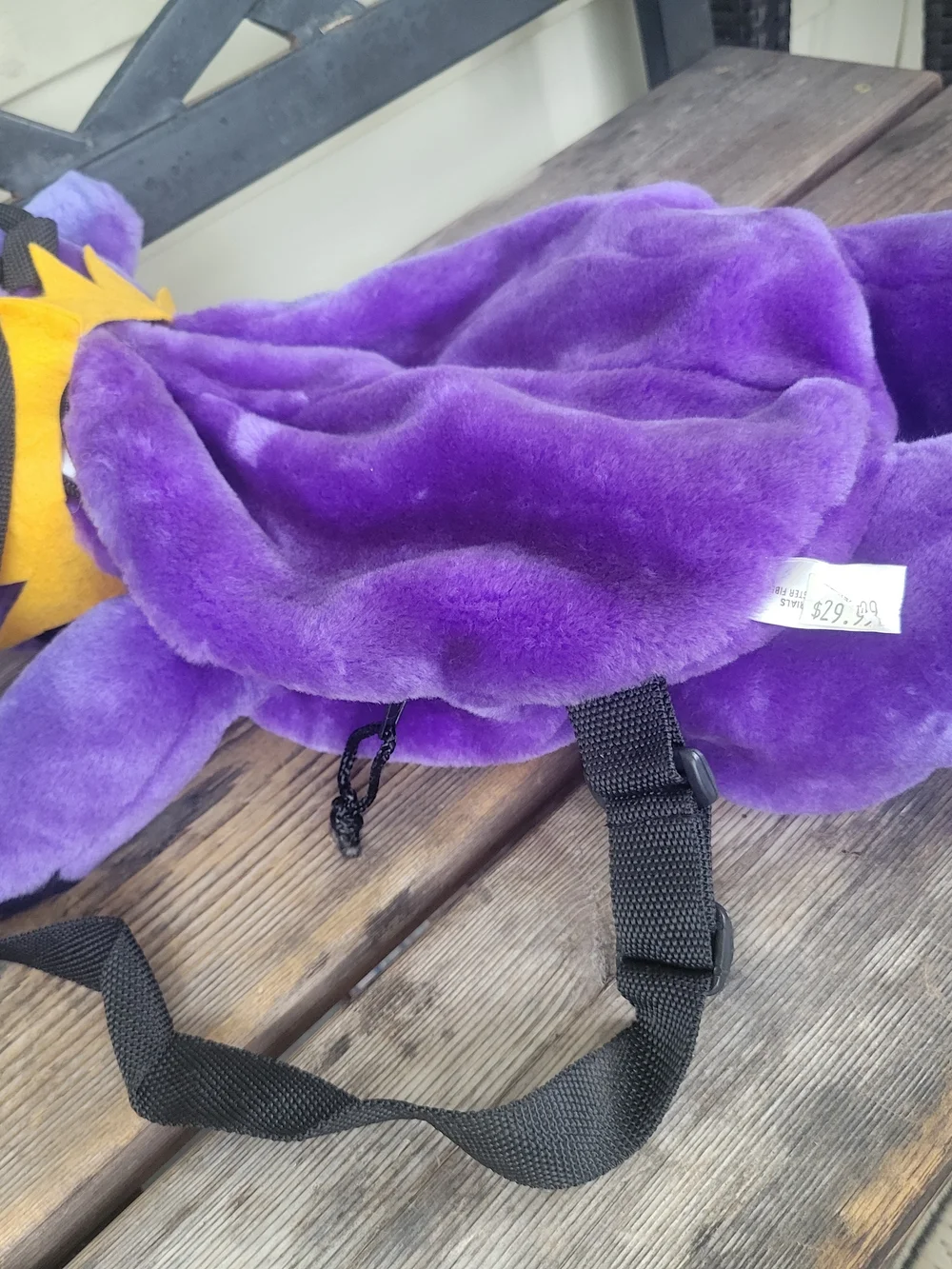 Vintage Grateful Dead PURPLE YELLOW plush bear backpack bag by Steven Smith 1990